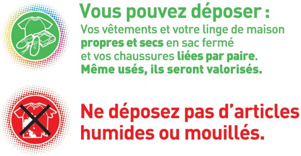 Consignes de tri des vêtements, textiles, linges de maison et chaussures de l'ACISE SamuSocial de Martinique